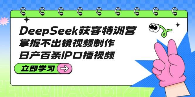 DeepSeek获客特训营：掌握不出镜视频制作，日产百条IP口播视频-九才资源网