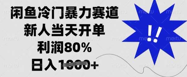 闲鱼冷门暴力赛道，新人当天开单，利润80%，日入多张【揭秘】-九才资源网