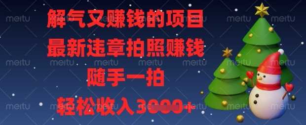 解气又挣钱的项目，最新违章拍照挣钱，随手一拍，轻松收入数张【揭秘】-九才资源网