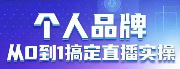 个人品牌：从0到1搞定直播实操，用直播为你的个人品牌赋能，六大实操板块，放大个人影响力-九才资源网