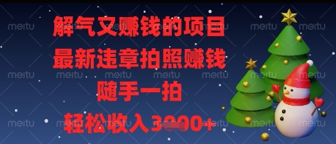 解气又挣钱的项目，最新违章拍照挣钱，随手一拍，轻松收入多张【揭秘】-九才资源网