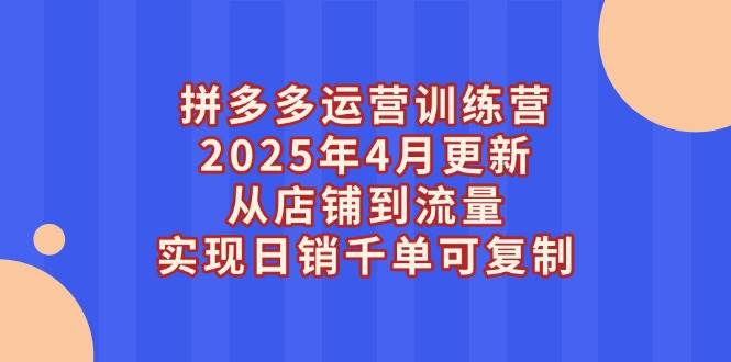 （14469期）拼多多运营训练营2025年4月更新，从店铺到流量，实现日销千单可复制-九才资源网