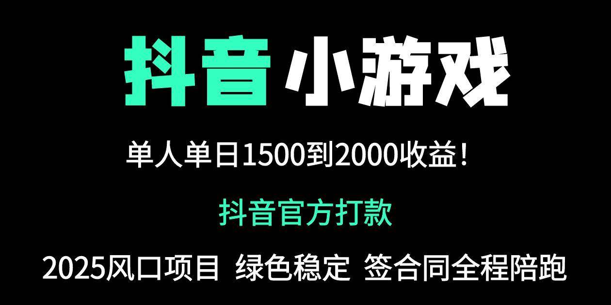（14527期）抖音官方小游戏2025全网最新玩法，暴利赚钱项目，单机日入2000+，绝不…-九才资源网