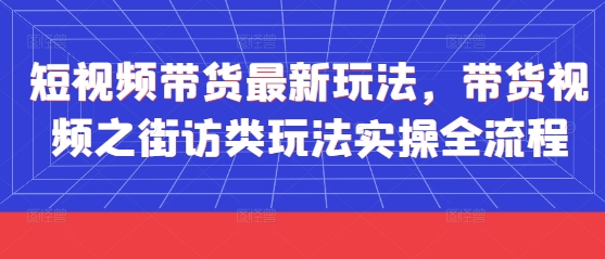 短视频带货最新玩法，带货视频之街访类玩法实操全流程-九才资源网