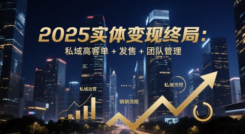2025实体变现终局：私域高客单+发售+团队管理-九才资源网