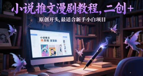 小说推文漫剧教程，二创+原创开头，最适合新手小白项目-九才资源网