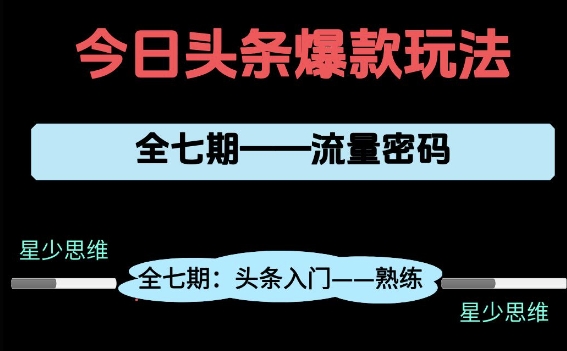 头条系列全七期项目拆解，全是干货，新手从0-1必经过程，99的人会踩的坑-九才资源网