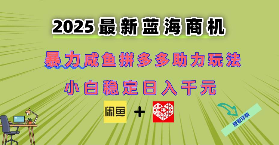 （14942期）最新闲鱼拼多多助力玩法 当下的蓝海商机 新手小白也能轻松操作 实现日…-九才资源网