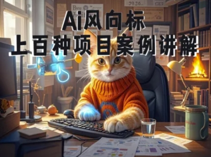 Ai风向标-附100种项目案例玩法-0基础小白到大神ai视频商业应用教学-九才资源网