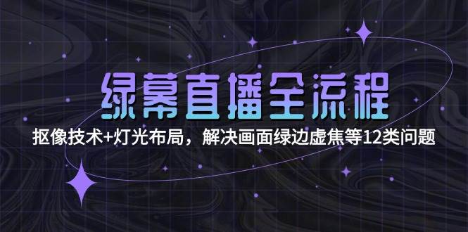 （15044期）绿幕直播全流程：抠像技术+灯光布局，解决画面绿边虚焦等12类问题-九才资源网