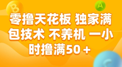 零撸天花板，独家满包技术，不用养机，一小时撸满50+，收益稳定【揭秘】-九才资源网
