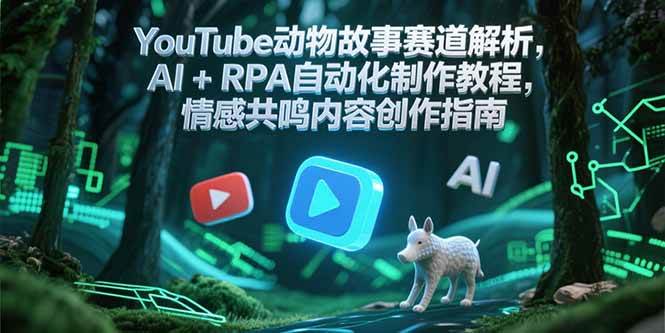 （15174期）YouTube动物故事赛道解析，AI+RPA自动化制作教程，情感共鸣内容创作指南-九才资源网