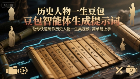 历史人物一生豆包智能体生成提示词，让你快速制作历史人物一生类视频，简单易上手-九才资源网