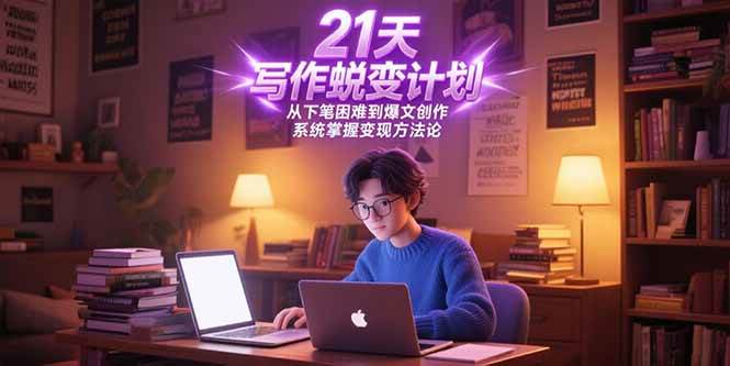 （15204期）21天写作蜕变计划，从下笔困难到爆文创作，系统掌握变现方法论-九才资源网