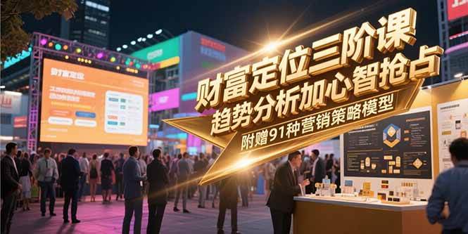（15219期）财富定位三阶课，趋势分析加心智抢占，附赠91种营销策略模型-九才资源网