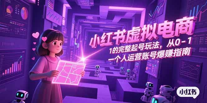 （15230期）小红书虚拟电商，从0-1的完整起号玩法，一个人运营账号爆赚指南-九才资源网