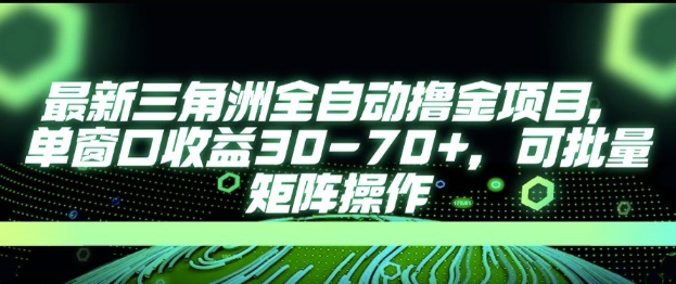 最新AI全自动游戏撸金项目，单窗口收益30-70+，可批量操作【揭秘】-九才资源网