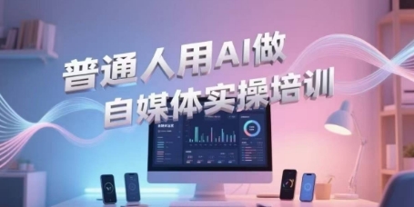 普通人用AI做自媒体实操培训，普通人一个人用ai做自媒体，视频制作、短视频引流、直播带货，轻松入门-九才资源网