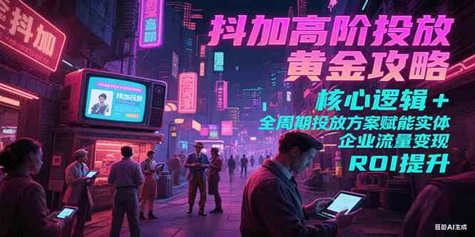 抖加高阶投放黄金攻略：核心逻辑全周期投放方案赋能实体企业流量变现 ROI 提升-九才资源网