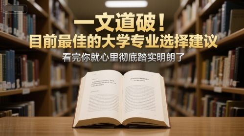 付费文章：一文道破！目前最佳的大学专业选择建议，看完你就心里彻底踏实明朗了-九才资源网