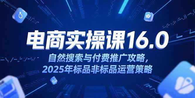 （15262期）淘宝电商运营课16.0，自然搜索与付费推广攻略，2025年标品非标品运营策略-九才资源网