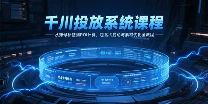 （15263期）千川投放系统课程，从账号标签到ROI计算，包含冷启动与素材优化全流程-九才资源网