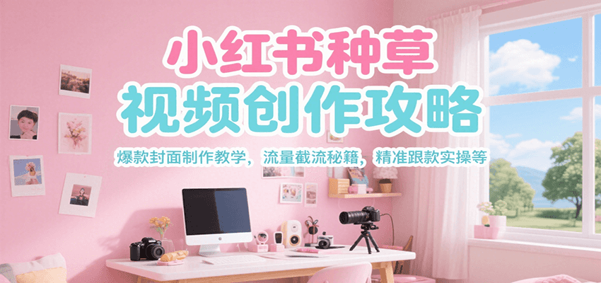 小红书种草视频创作攻略，爆款封面制作教学 ，流量截流秘籍 ，精准跟款实操等-九才资源网