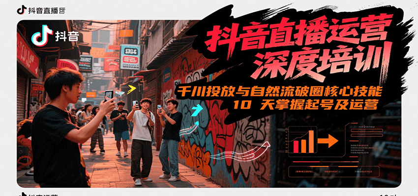 抖音直播运营深度培训，千川投放与自然流核心技能，10天掌握起号及运营(6-7月新课)-九才资源网