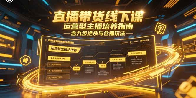 （15281期）直播带货线下课，运营型主播培养指南，含九步绝杀与仓播玩法-九才资源网