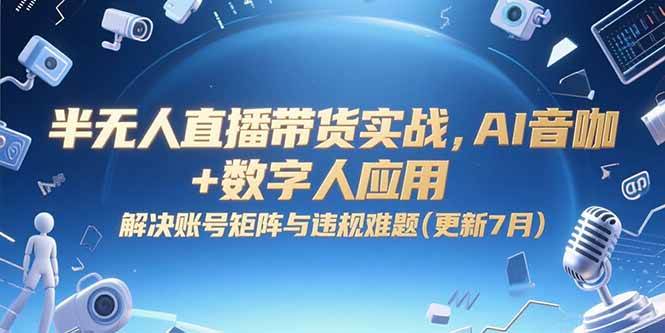 （15280期）半无人直播带货实战，AI音咖+数字人应用 解决账号矩阵与违规难题(更新7月)-九才资源网