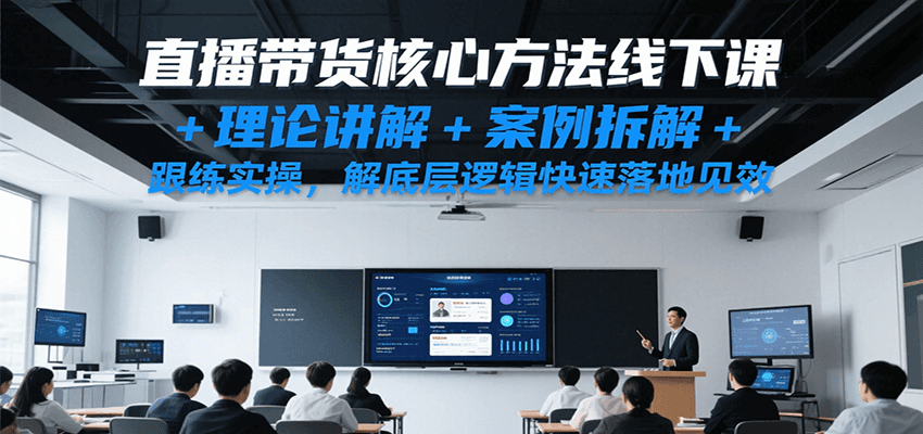 直播带货核心方法线下课，理论讲解+案例拆解+跟练实操，解底层逻辑快速落地见效-九才资源网