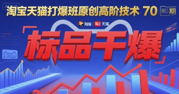 淘宝天猫打爆班原创高阶技术第70期：标品干爆-九才资源网