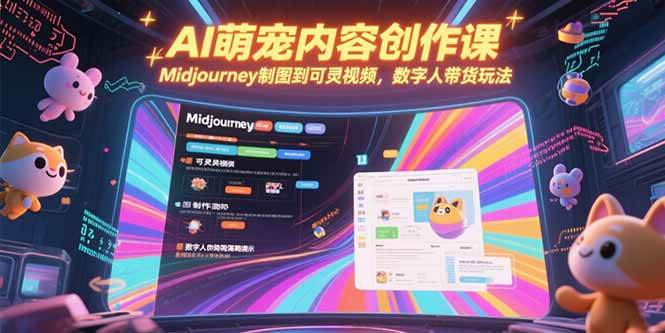 （15311期）AI萌宠内容创作课，Midjourney制图到可灵视频，数字人带货玩法-九才资源网