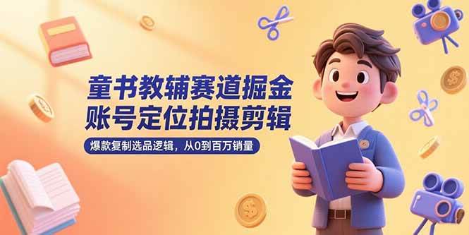 （15326期）童书教辅赛道掘金，账号定位拍摄剪辑，爆款复制选品逻辑，从0到百万销量-九才资源网