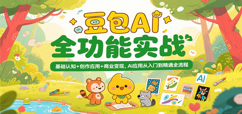 豆包AI全功能实战，基础认知+创作应用+商业变现，AI应用从入门到精通全流程-九才资源网