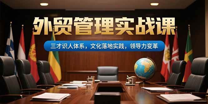 （15380期）外贸管理实战课，三才识人体系，文化落地实践，领导力变革-九才资源网