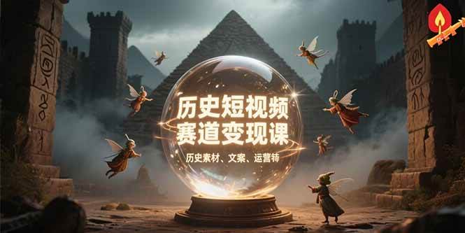 （15386期）历史短视频赛道变现课，百集素材库应用，文案剪辑技巧，账号运营全案-九才资源网