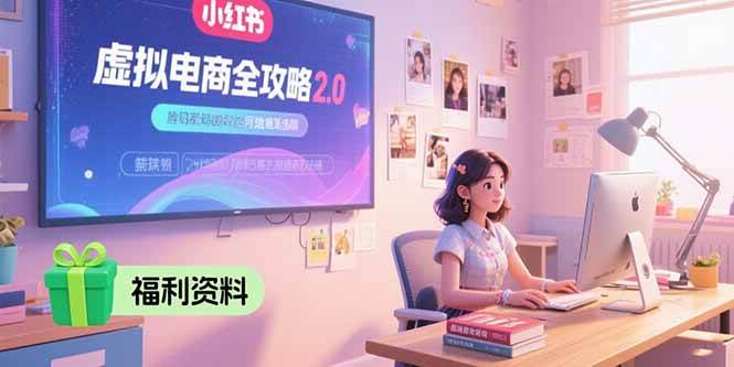 （15387期）虚拟电商全攻略2.0，开店选品实操流程，账号定位、货源发布、笔记发布技巧-九才资源网