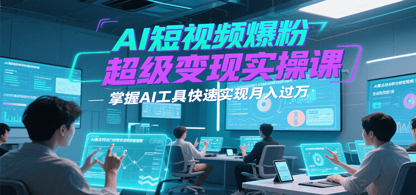 AI短视频爆粉超级变现实操课，掌握AI工具快速实现月入过万-九才资源网