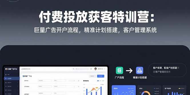 （15426期）付费投放获客特训营：巨量广告开户流程，精准计划搭建，客户管理系统-九才资源网