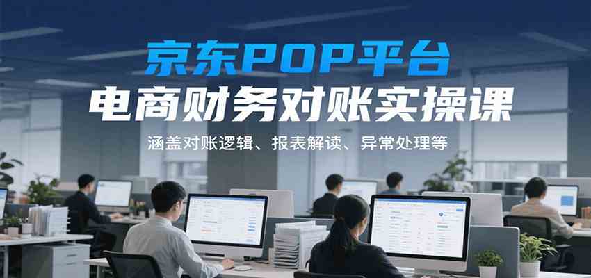 京东POP平台电商财务对账实操课，涵盖对账逻辑、报表解读、异常处理等-九才资源网