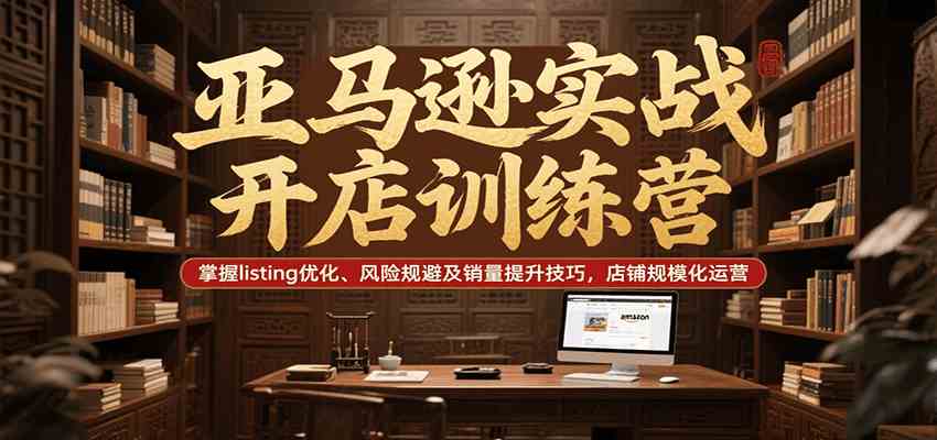 亚马逊实战开店训练营，掌握listing优化、风险规避及销量提升技巧，店铺规模化运营-九才资源网