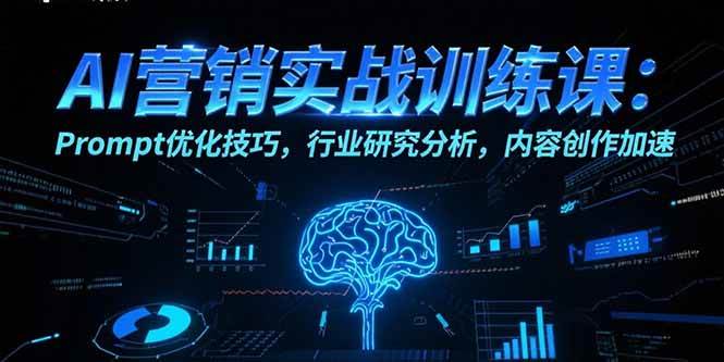 （15465期）AI营销实战训练课：Prompt优化技巧，行业研究分析，内容创作加速-九才资源网