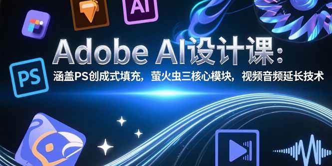（15469期）Adobe AI设计课：涵盖PS创成式填充，萤火虫三核心模块，视频音频延长技术-九才资源网