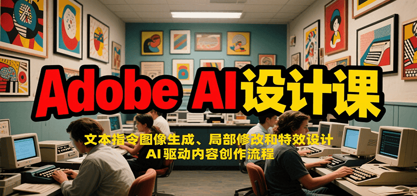 Adobe AI设计课：文本指令图像生成、局部修改和特效设计，AI驱动内容创作流程-九才资源网