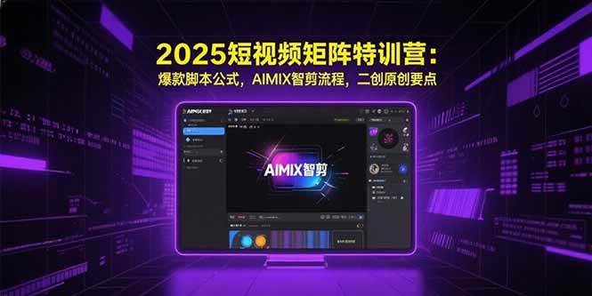 （15475期）2025短视频矩阵特训营：爆款脚本公式，AIMIX智剪流程，二创原创要点-九才资源网