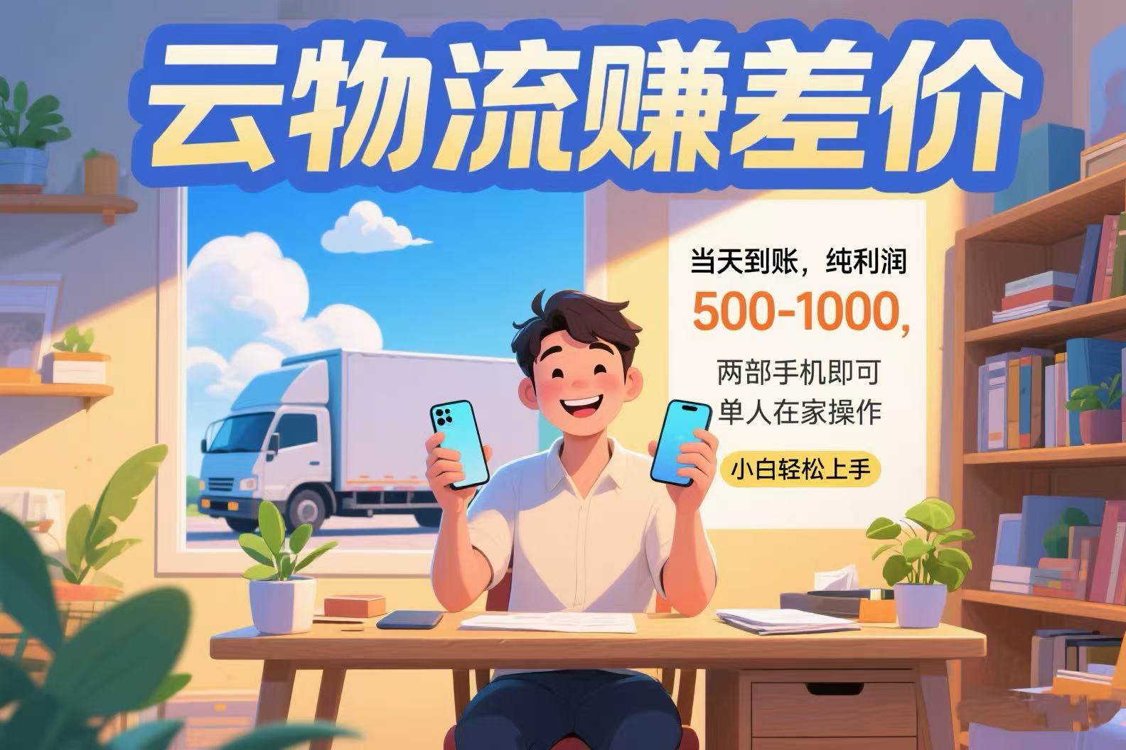 （15492期）云物流赚差价 当天到账纯利润500-1000 两部手机即可 可单人在家操作 小…-九才资源网