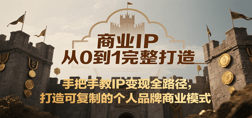 商业IP从0到1完整打造，手把手教IP变现全路径，打造可复制的个人品牌商业模式-九才资源网