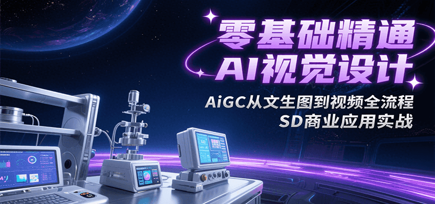 零基础精通AI视觉设计，AiGC从文生图到视频全流程，SD商业应用实战-九才资源网