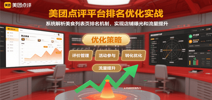 美团点评平台排名优化实战，系统解析美食列表页排名机制，实现店铺曝光和流量提升-九才资源网